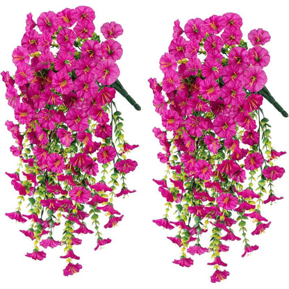 Weatherproof Fake Flower Hanging Basket Decoration