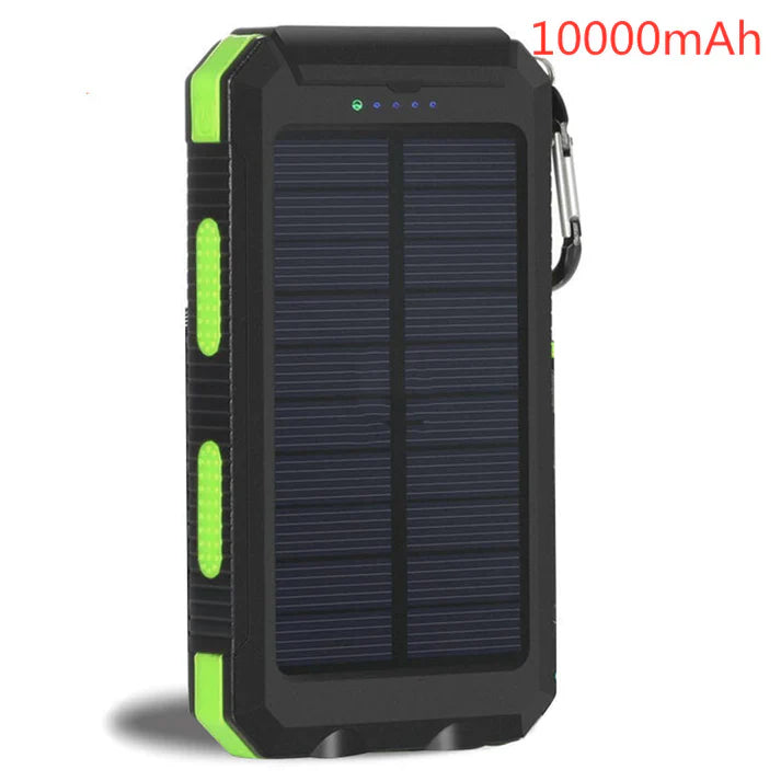 Slim Waterproof Portable Solar Charger with LED Lights