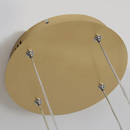 Stylish Pendant Light Circle Metal Black Gold Brown