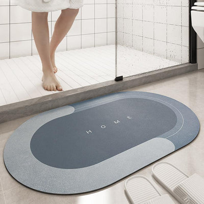 Soft Non Slip Oval Bathroom Mat - Pexav