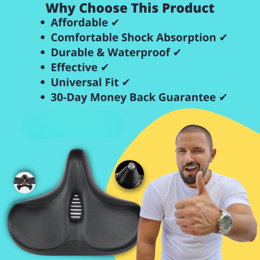 Big Cushion Bike Seat with Soft Padding and Water Resistant Cover