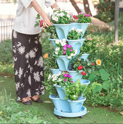 Tall Stackable Garden Flower Pots