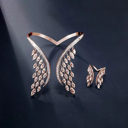 Beautiful Wing Shaped Ring and Bangle Set