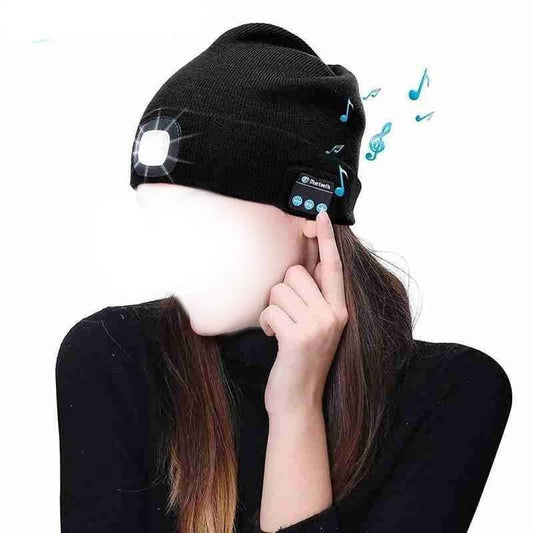 Wireless Music Beanie Hat with LED Light - Pexav