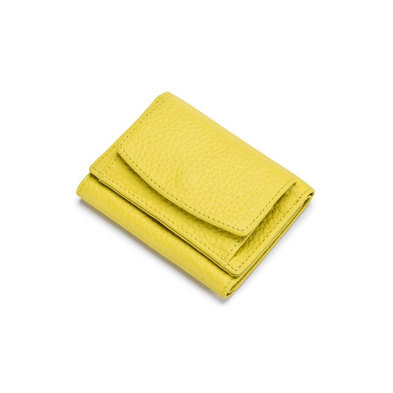 Small Genuine Leather Card Wallet with Coin Pocket