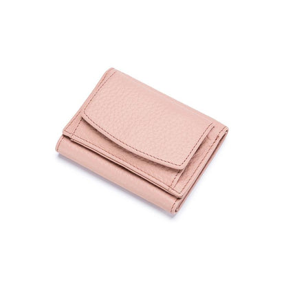 Small Genuine Leather Card Wallet with Coin Pocket