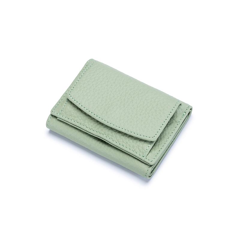 Small Genuine Leather Card Wallet with Coin Pocket