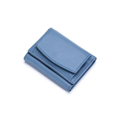 Small Genuine Leather Card Wallet with Coin Pocket