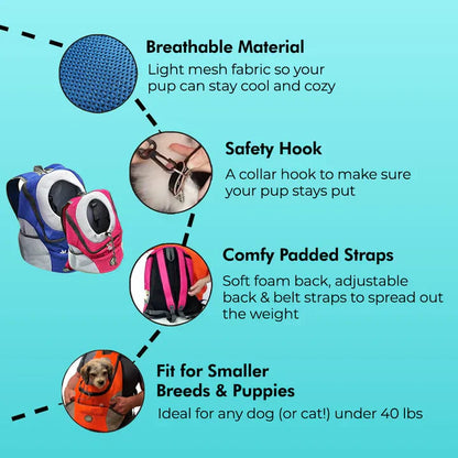 Comfortable Dog Backpack Carrier for Medium Pets