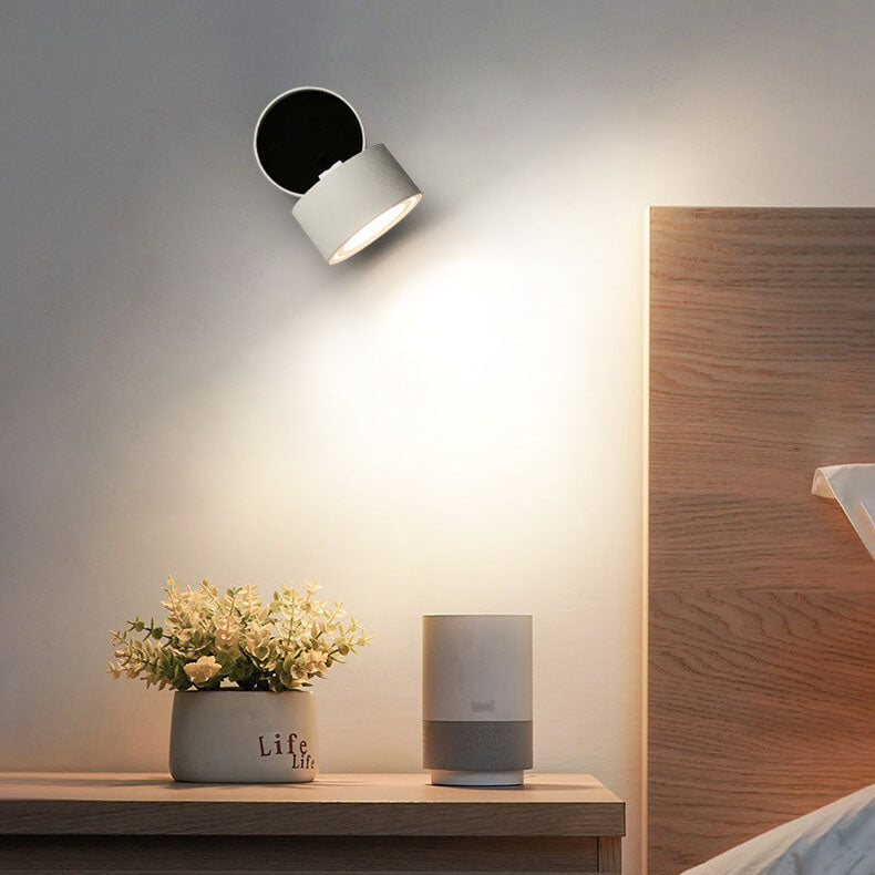 Simple Circular LED Wall Sconce – Adjustable Aluminum Light Fixtures - Pexav