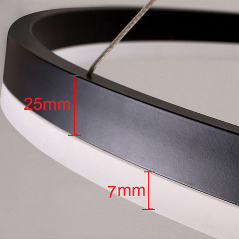 Stylish Pendant Light Circle Metal Black Gold Brown