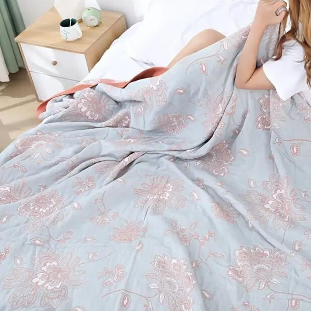 Soft Floral Blanket Airy Thin Design