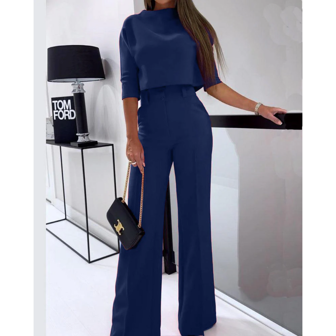 Comfy 2 Piece Loungewear Set with Half Sleeve Top & Pants