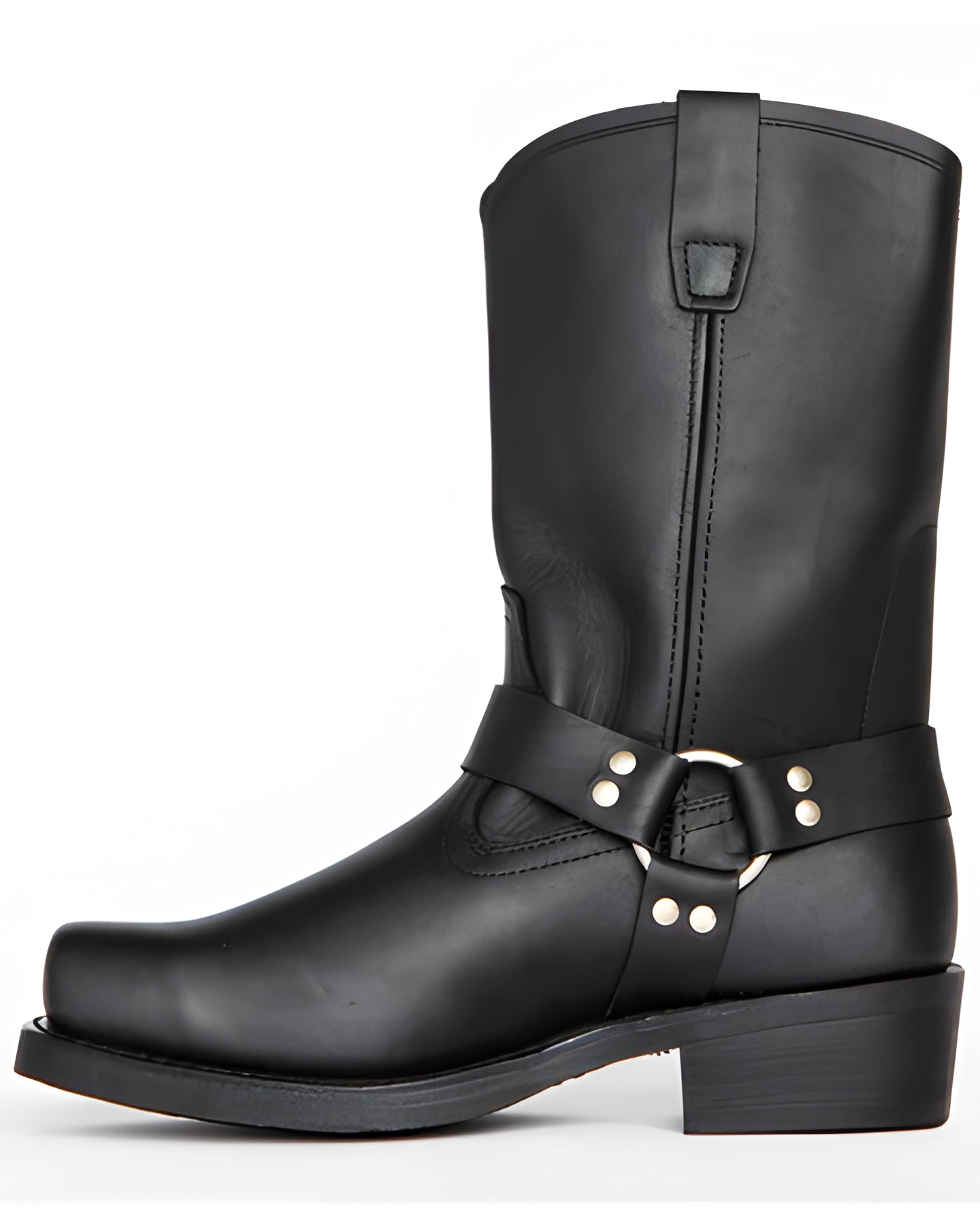 Tough Biker Black Leather Motorbike Boots - Pexav