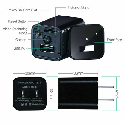 Compact 1080P Hidden Spy Camera Charger
