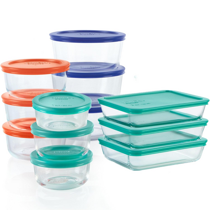 Set of 12 Glass Meal Prep Containers with Tight Lids - Pexav