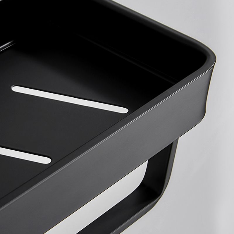 Sleek Black Metal Bath Shelf