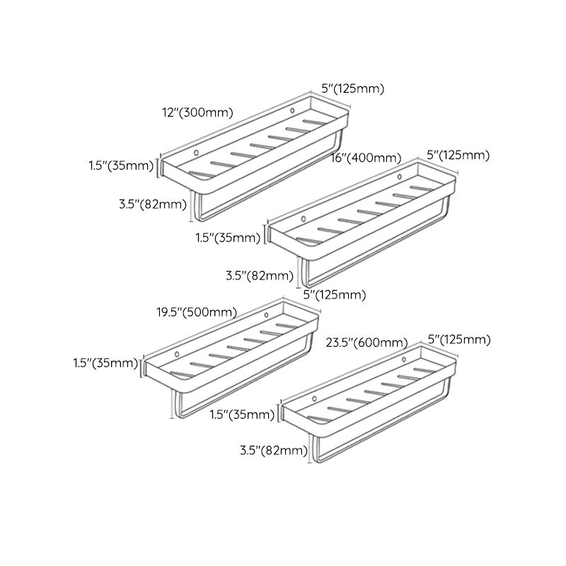 Sleek Black Metal Bath Shelf