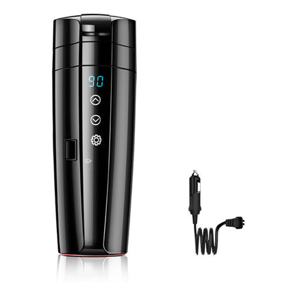 12V 400ml Portable Car Self-Heating Mug – Fast & Efficient Warmer with LCD Display