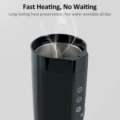 12V 400ml Portable Car Self-Heating Mug – Fast & Efficient Warmer with LCD Display