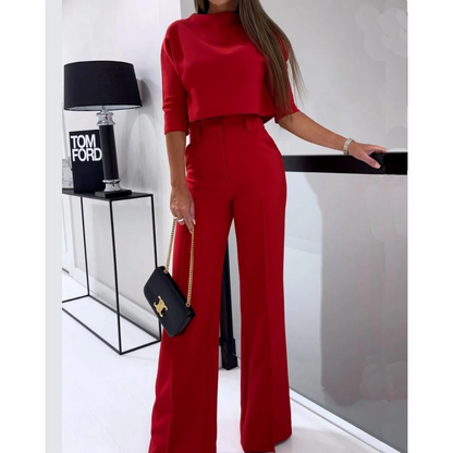Comfy 2 Piece Loungewear Set with Half Sleeve Top & Pants