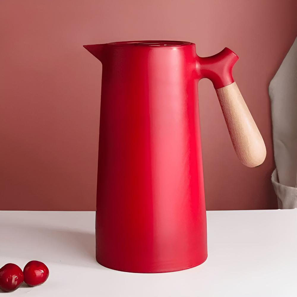 Thermal Coffee Carafe - Stainless Steel Wood Grip