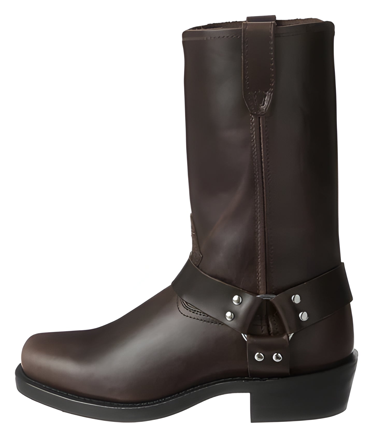 Tough Biker Black Leather Motorbike Boots