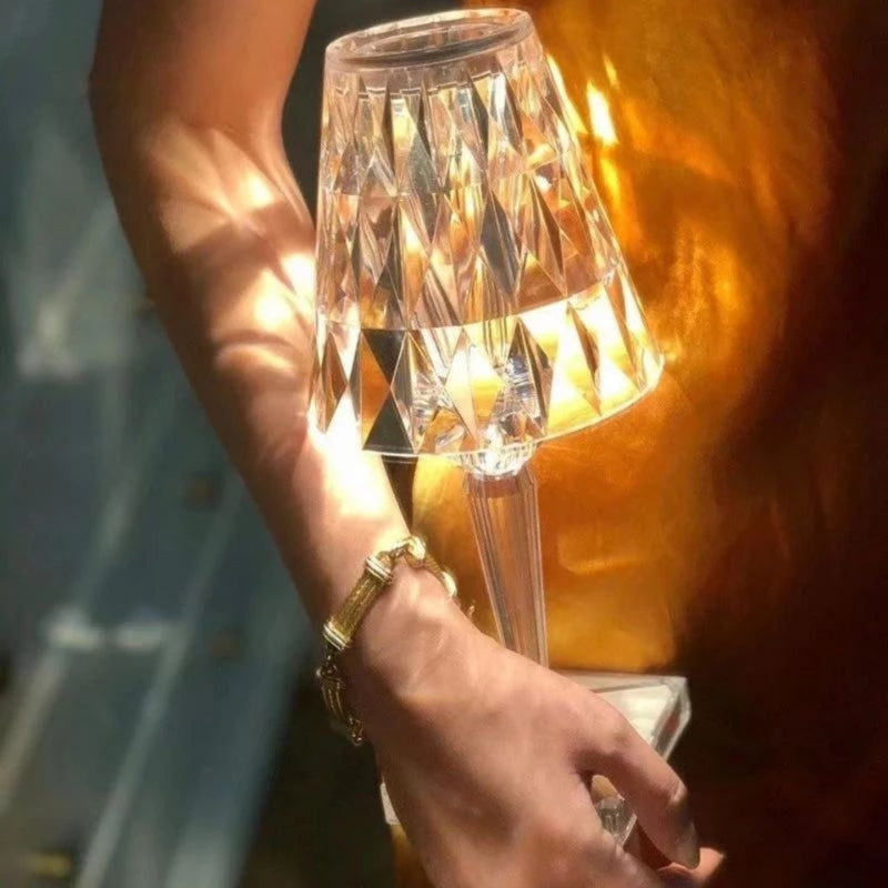 Sleek Glass Desk Lamp with Sensor Switch