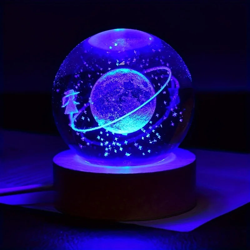 Colorful Cosmic LED Glass Globe Lamp - Pexav