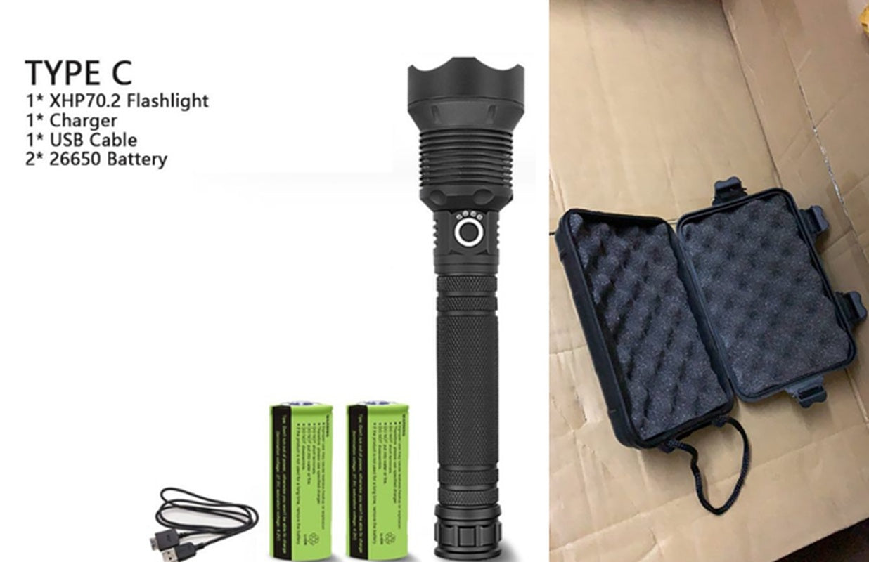 Brightest 150000 Lumens USB Rechargeable LED Torch