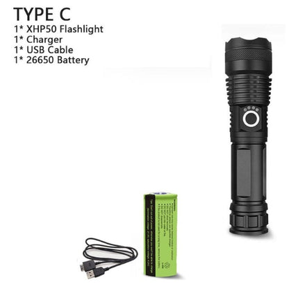 Brightest 150000 Lumens USB Rechargeable LED Torch