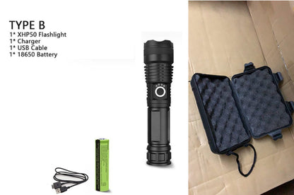 Brightest 150000 Lumens USB Rechargeable LED Torch