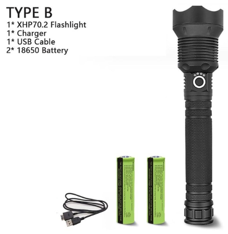 Brightest 150000 Lumens USB Rechargeable LED Torch