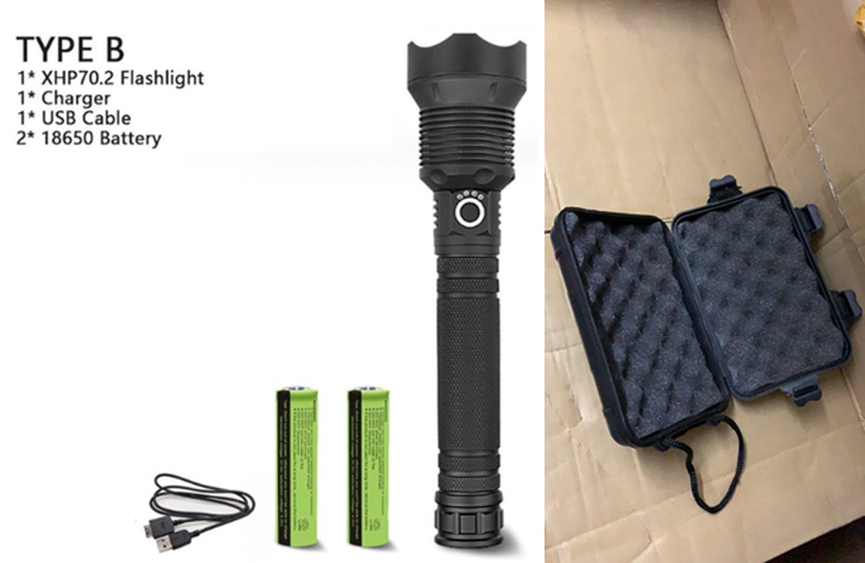 Brightest 150000 Lumens USB Rechargeable LED Torch