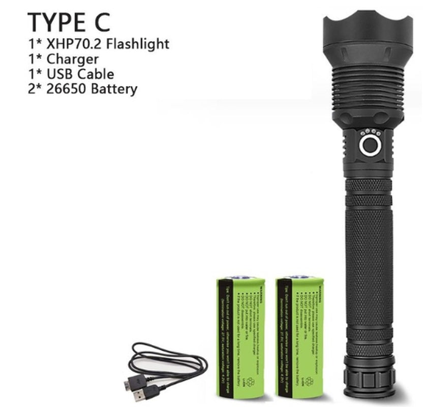 Brightest 150000 Lumens USB Rechargeable LED Torch