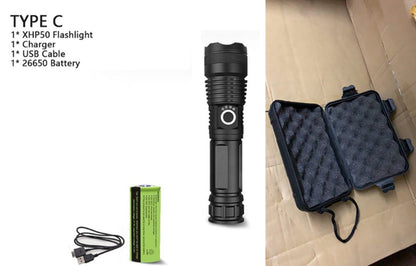 Brightest 150000 Lumens USB Rechargeable LED Torch
