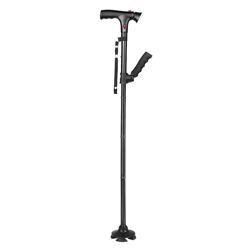 Compact Adjustable LED Folding Cane - Pexav
