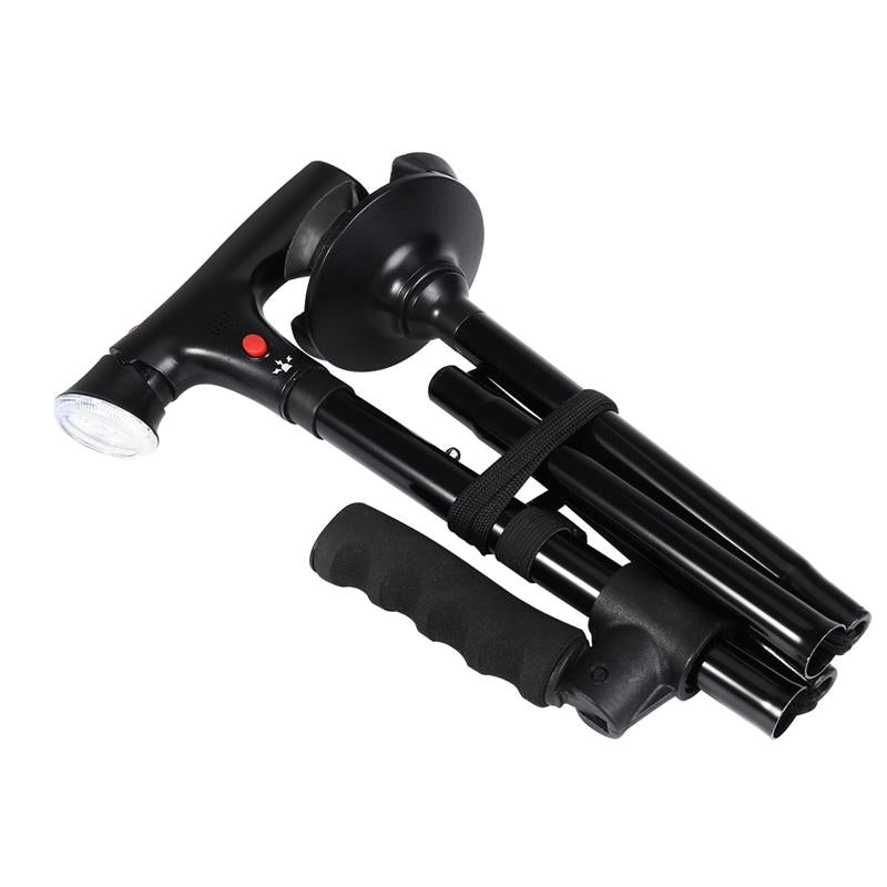 Compact Adjustable LED Folding Cane