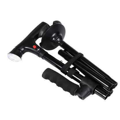Compact Adjustable LED Folding Cane