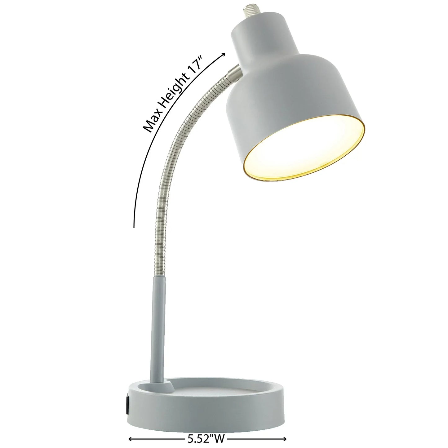 LED Office Lamp with USB Port and Power Outlet