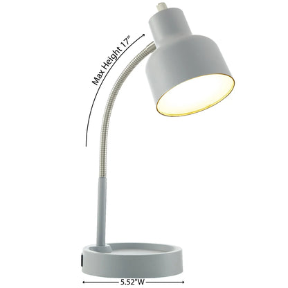 LED Office Lamp with USB Port and Power Outlet