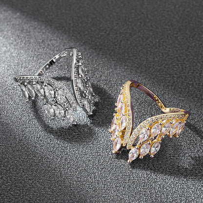 Beautiful Wing Shaped Ring and Bangle Set