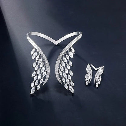 Beautiful Wing Shaped Ring and Bangle Set