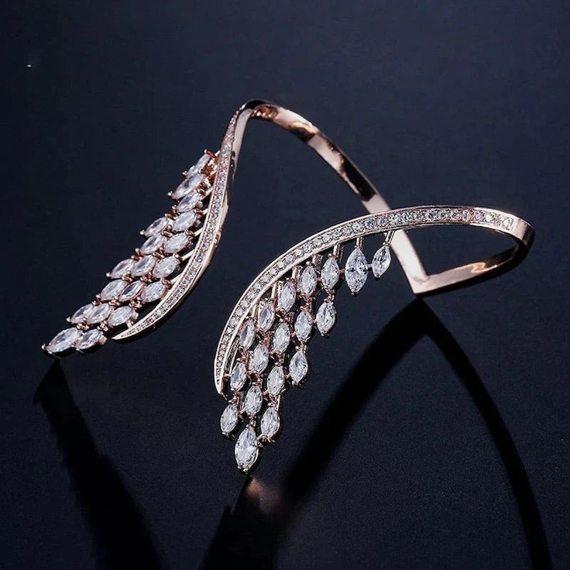 Beautiful Wing Shaped Ring and Bangle Set