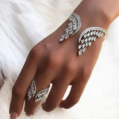 Beautiful Wing Shaped Ring and Bangle Set