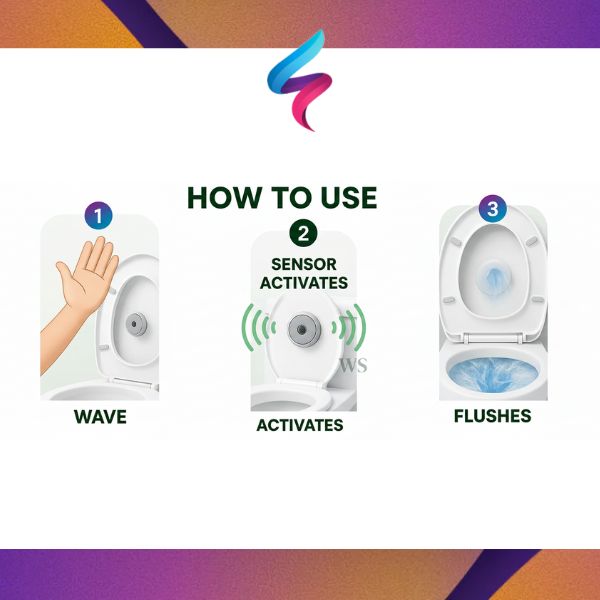Automatic Hands-Free Toilet Flush Sensor