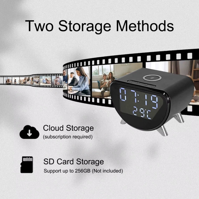 Compact WiFi Security Camera Clock
