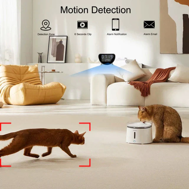 Compact WiFi Security Camera Clock