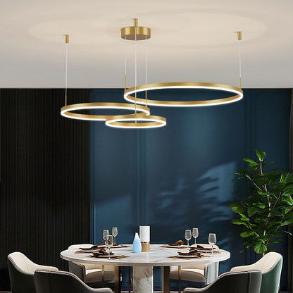 Stylish Pendant Light Circle Metal Black Gold Brown