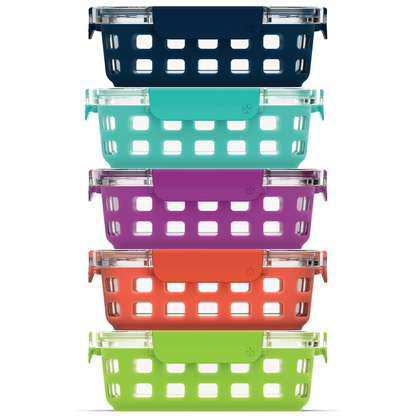 180 ml Glass Meal Prep Set – 5-Pack with Airtight Lid-Fruit salad-Nora Luxe